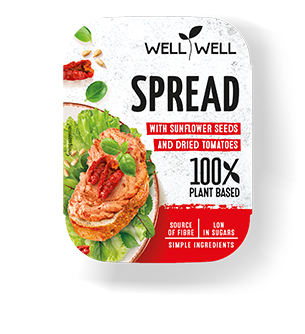Spread with sunflower seeds and dried tomatoes